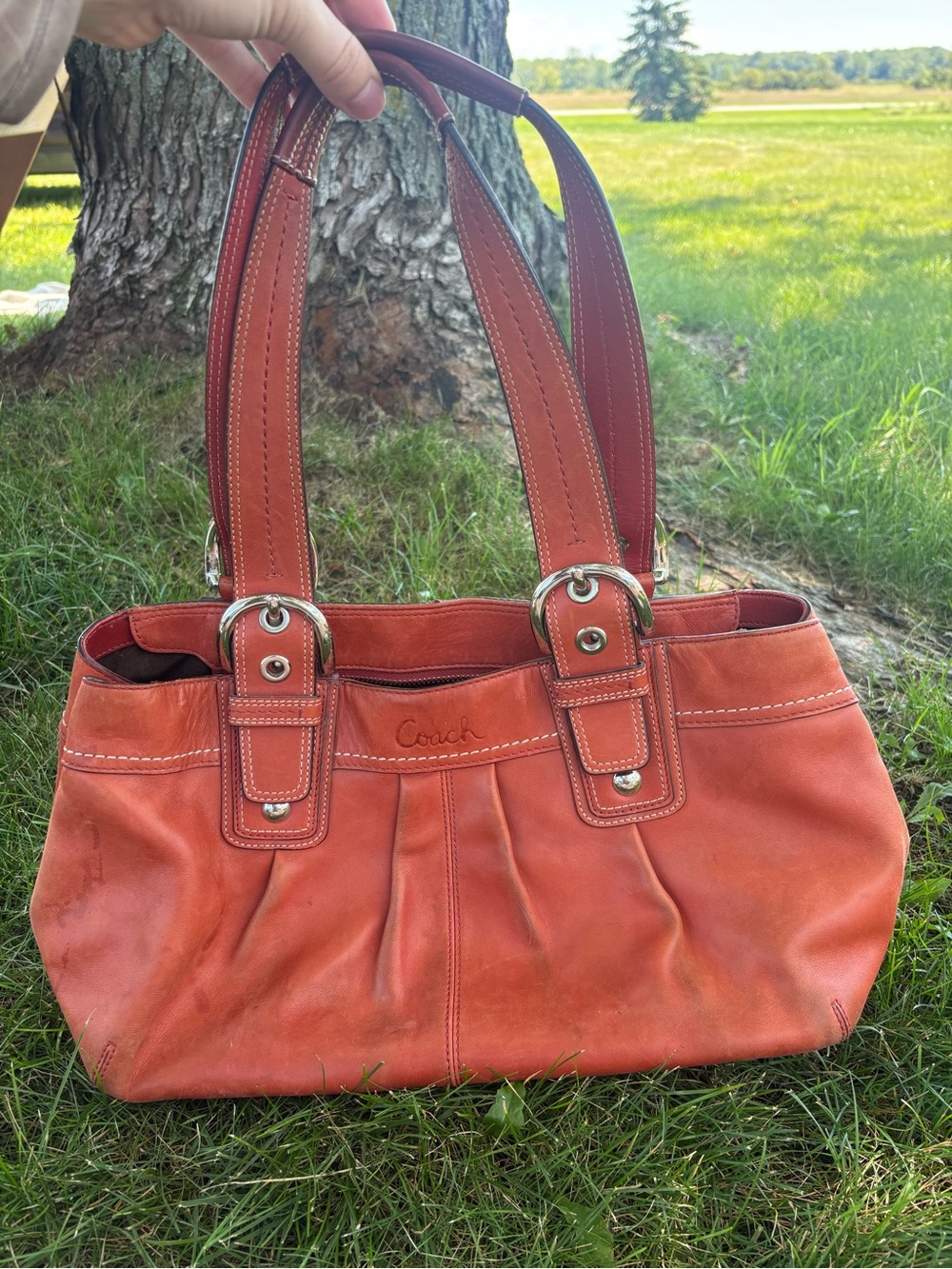 Vintage Coach Soho Burnt Orange Leather Shoulder Tote Bag | Y2K Fall